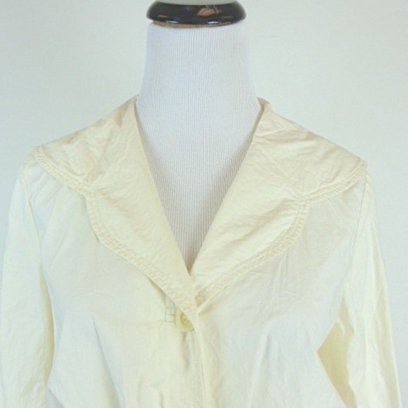 SEE BY CHLOE  COTTON  BUTTON FRONT snap self belt JACKET 6 made in Italy cream - Picture 2 of 7